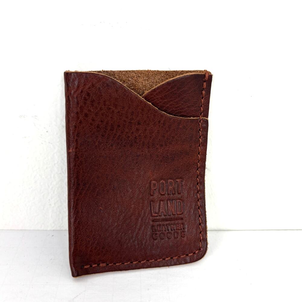 Portland Leather Goods WHISKEY Brown Card Holder Case Slim Wallet